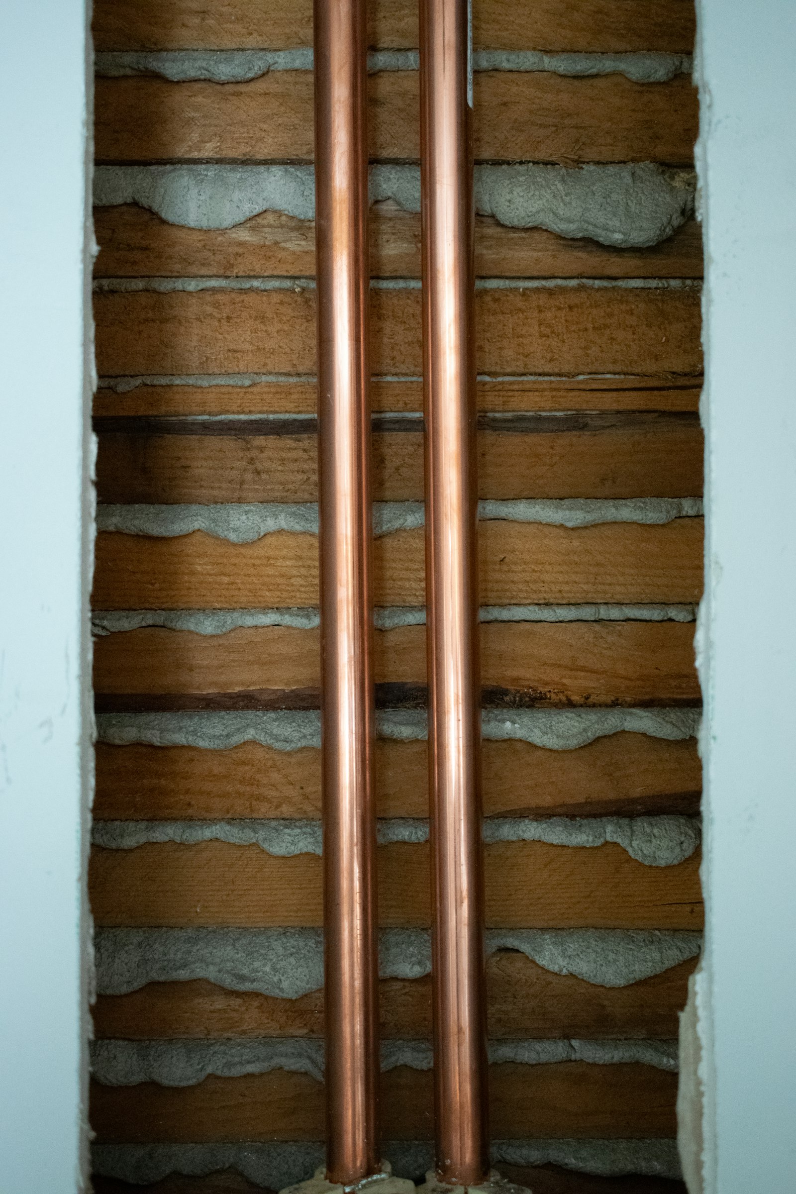 Copper plumbing pipes